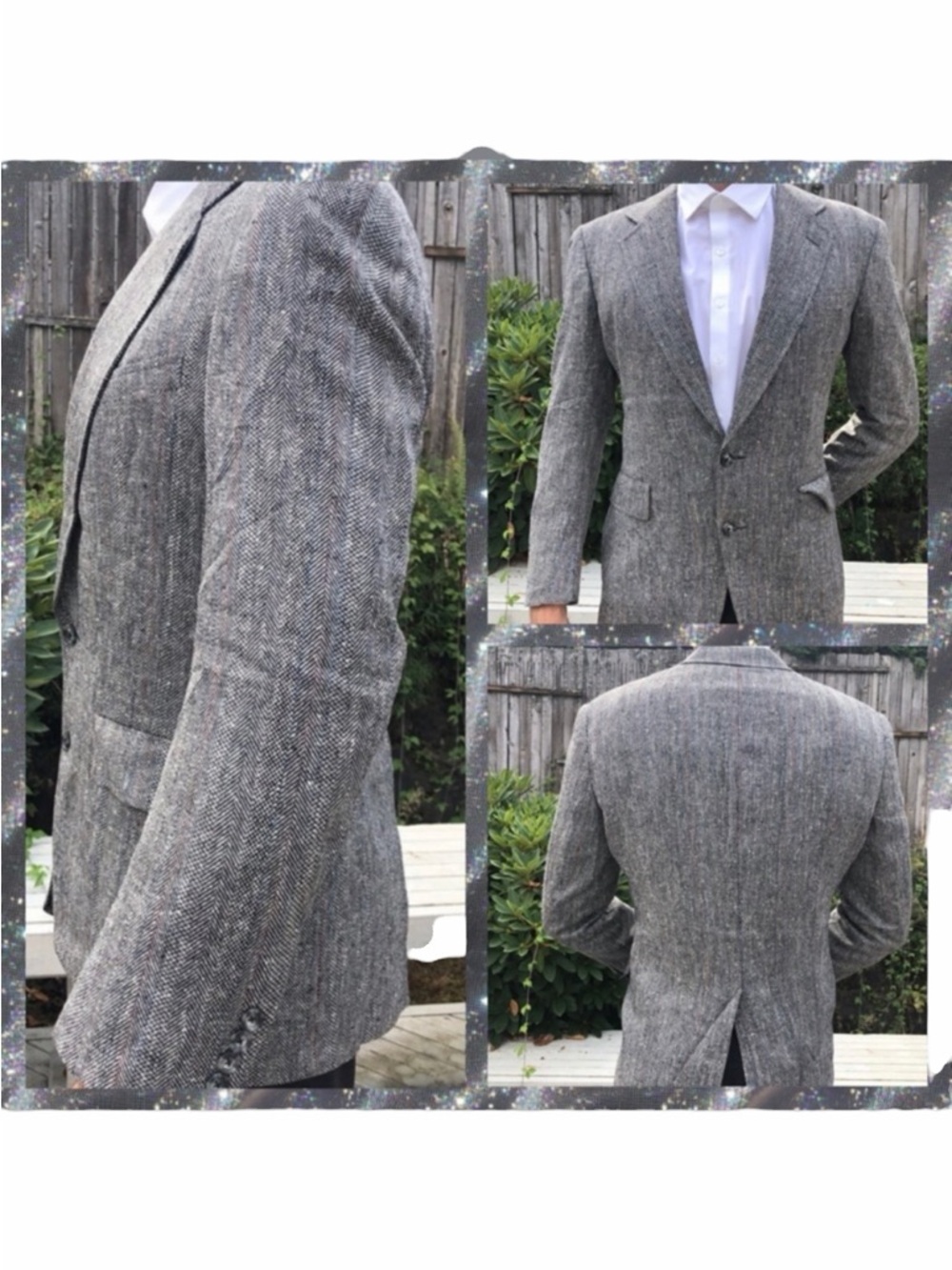 Vintage Hart Schaffner Marx for McRae's Gray Silfino Pure Silk Blazer - Size 40R